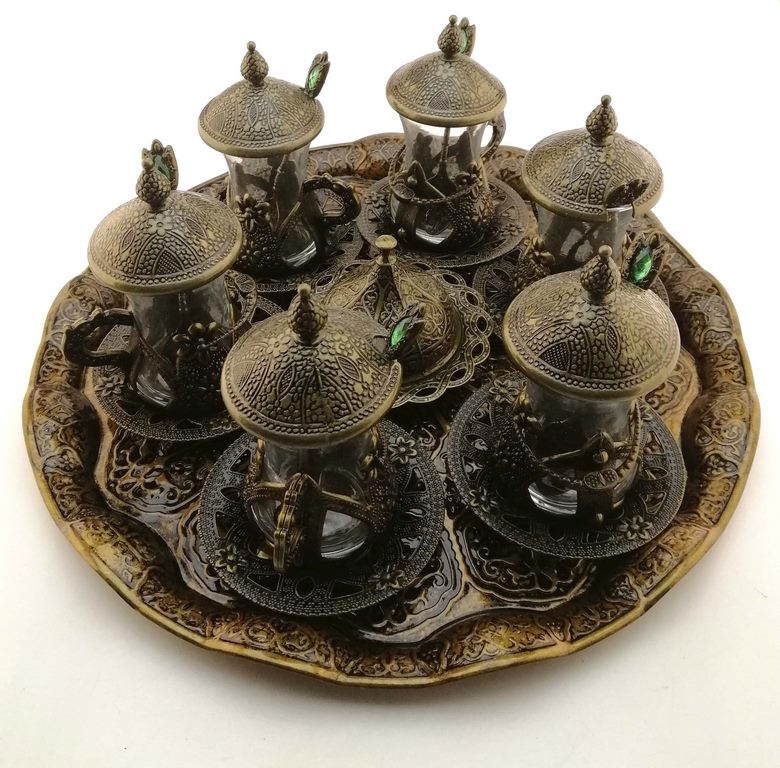 Чайный набор "Сулейман",6х круглый (цвет "латунь") 